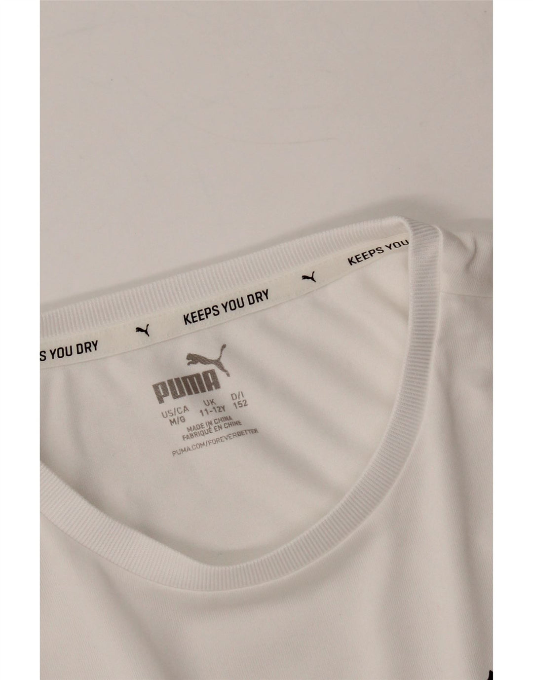 PUMA Girls T-Shirt Top 11-12 Years White Vintage Puma and Second-Hand Puma from Messina Hembry 