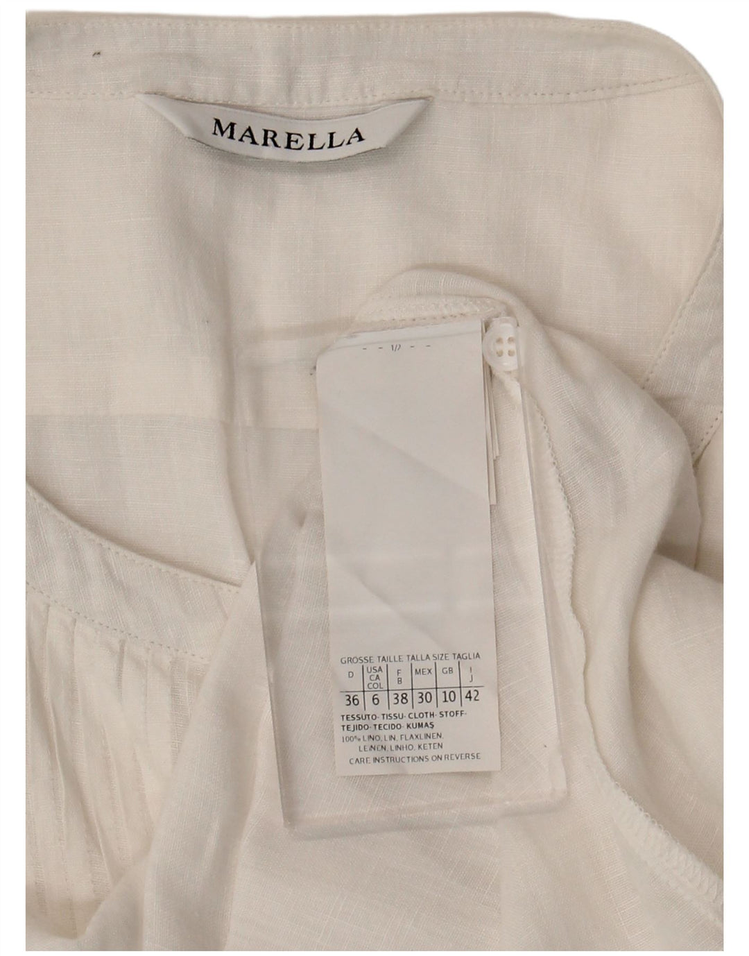 Blusa feminina oversized Marella Reino Unido 10 linho branco pequeno