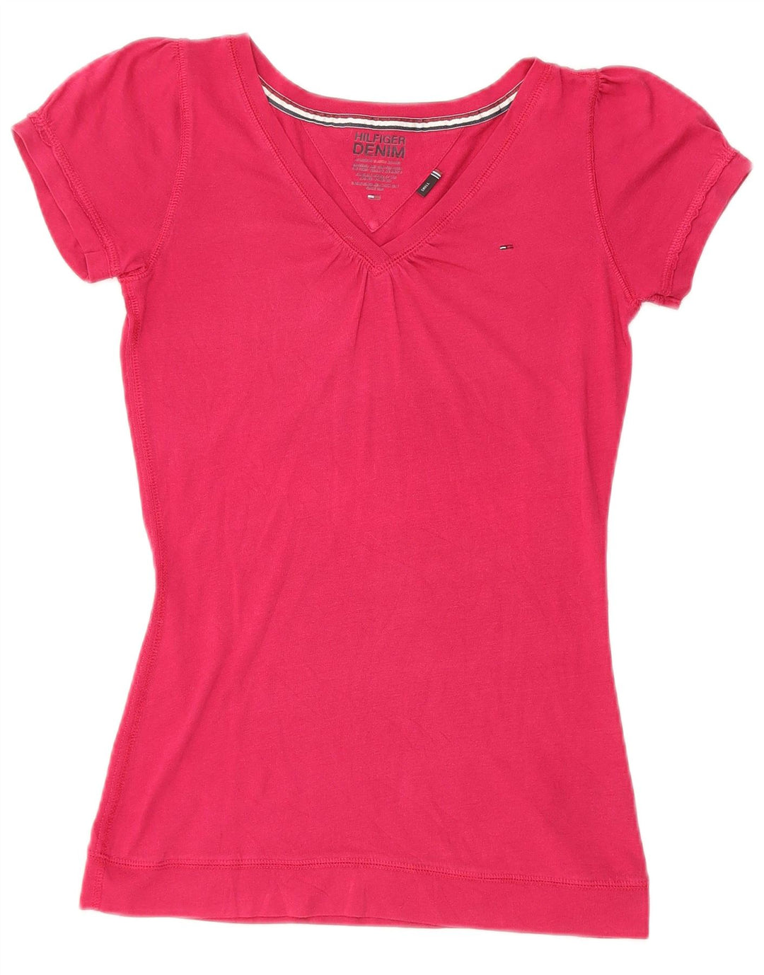 Camiseta feminina TOMMY HILFIGER Reino Unido 8 pequeno algodão rosa