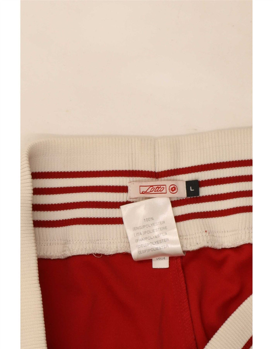 Calça de treino feminina Lotto UK 14 grande poliéster colorblock vermelho