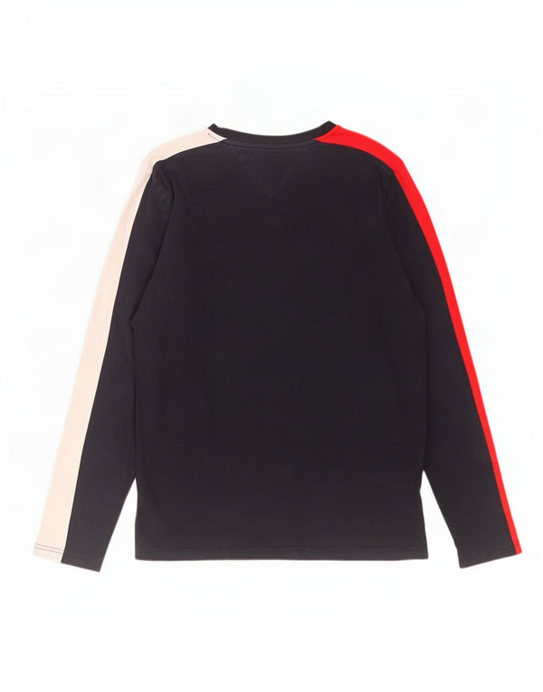 Tommy Hilfiger Top masculino manga comprida XL azul marinho algodão colorblock