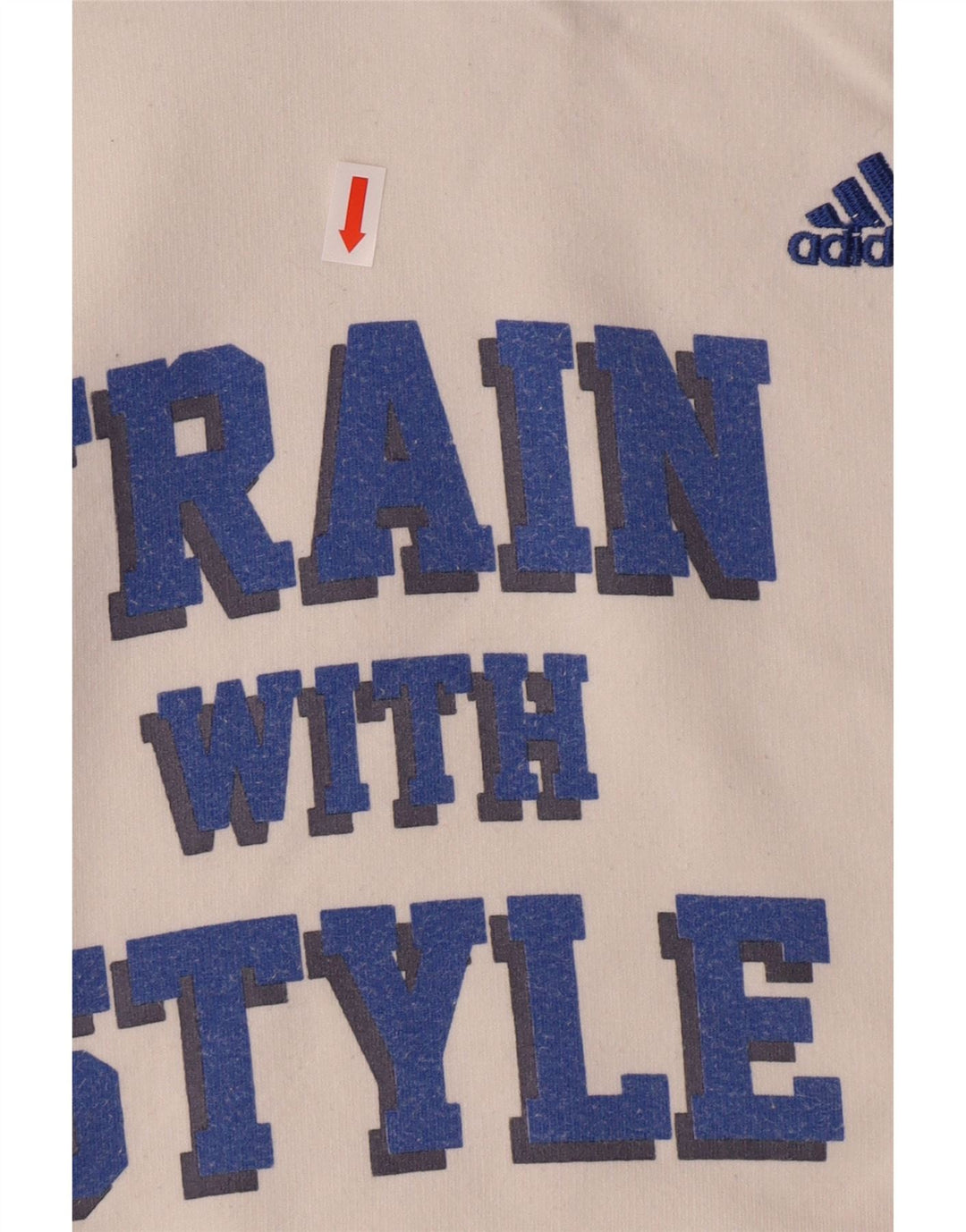 ADIDAS Womens Graphic Hoodie Jumper UK 12 Médio Algodão Branco