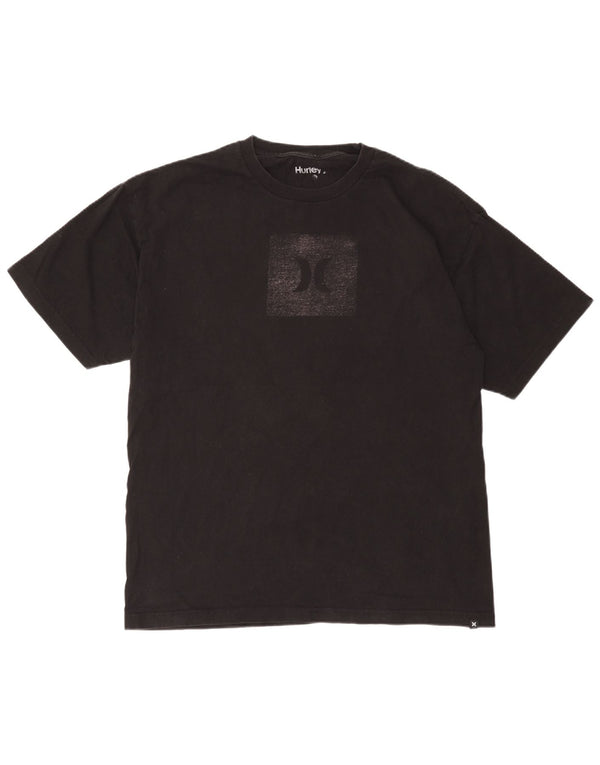 Hurley Camiseta masculina gráfica grande preta