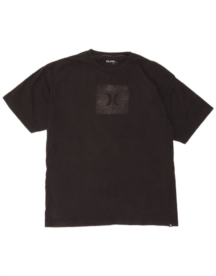 Hurley Camiseta masculina gráfica grande preta