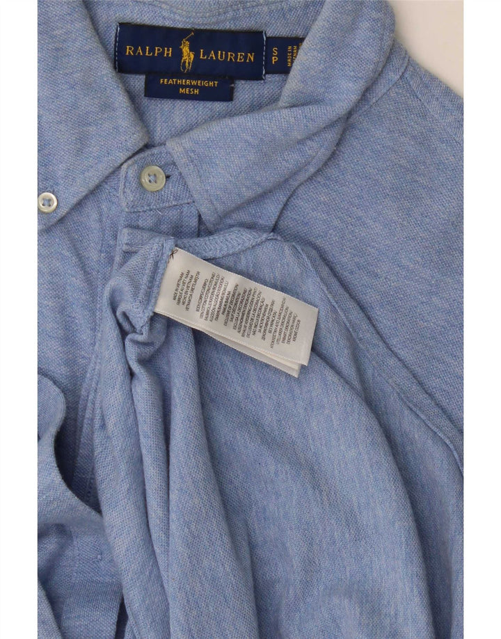 Camisa masculina Ralph Lauren pequena azul algodão