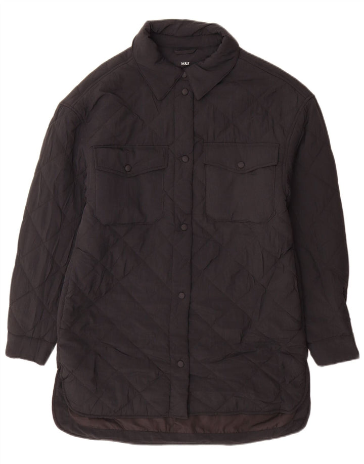 Casaco feminino acolchoado grande Marks & Spencer Reino Unido 6 XS preto