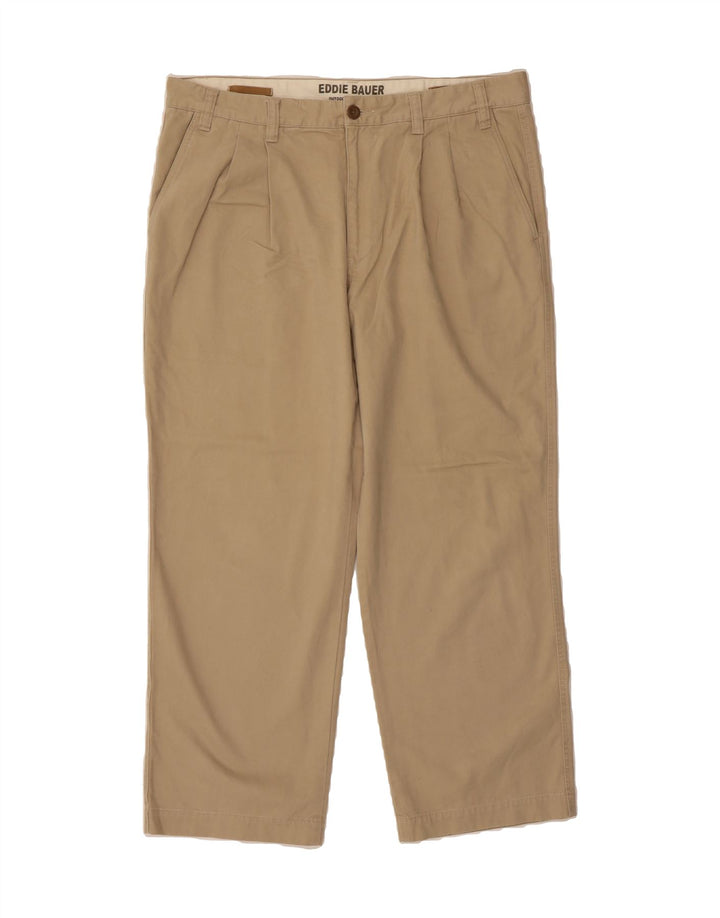 EDDIE BAUER Mens Pegged Relaxed Fit Chino Trousers W40 L30 Beige Cotton Vintage Eddie Bauer and Second-Hand Eddie Bauer from Messina Hembry 