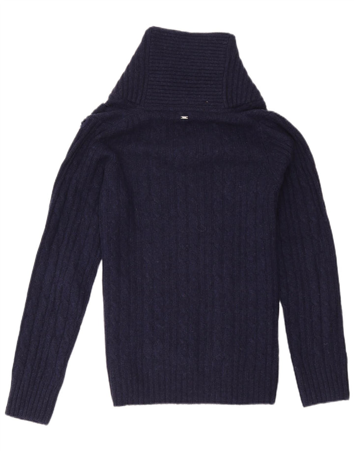 Suéter masculino G-Star com gola xale de lã azul marinho médio