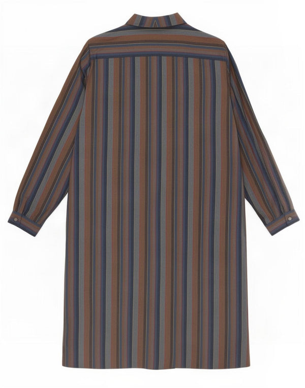 Vestido feminino MARKWALD de manga comprida, 46 XL, listrado marrom, lã virgem