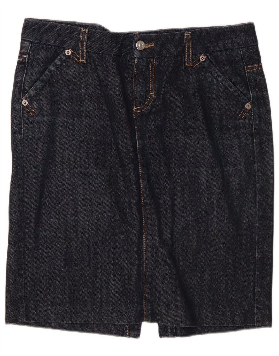 Saia jeans feminina Sisley IT 42 médio W32 algodão azul marinho
