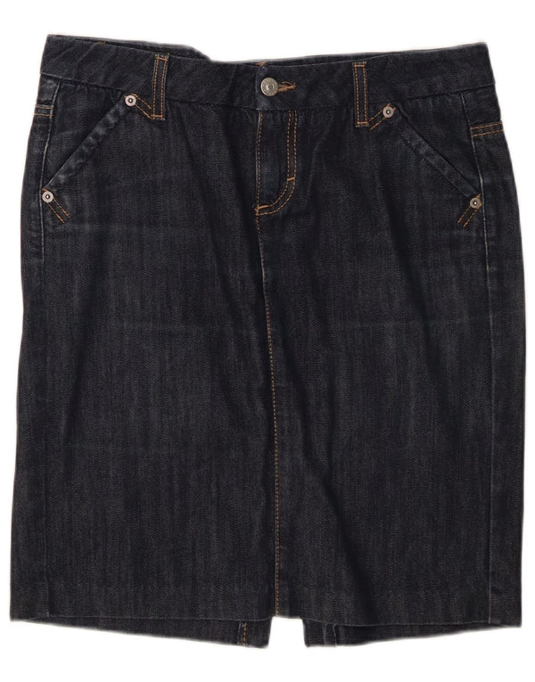 Saia jeans feminina Sisley IT 42 médio W32 algodão azul marinho