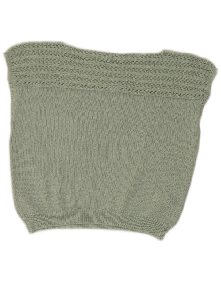 Regata feminina Shein com colete curto Reino Unido 14 poliéster verde médio