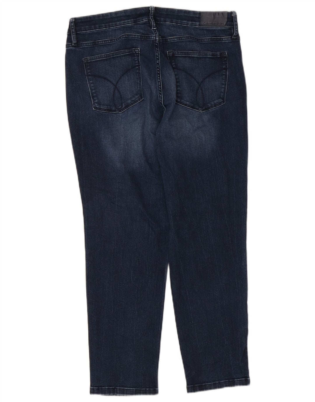 CALVIN KLEIN Womens Cropped Jeans W32 L25 Navy Blue Cotton
