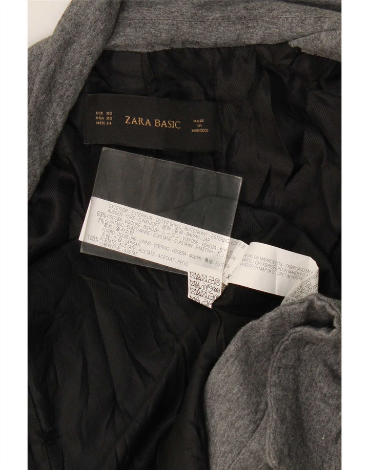 Zara Womens Open Oversized Blazer Jacket UK 6 XS Cinza Viscose