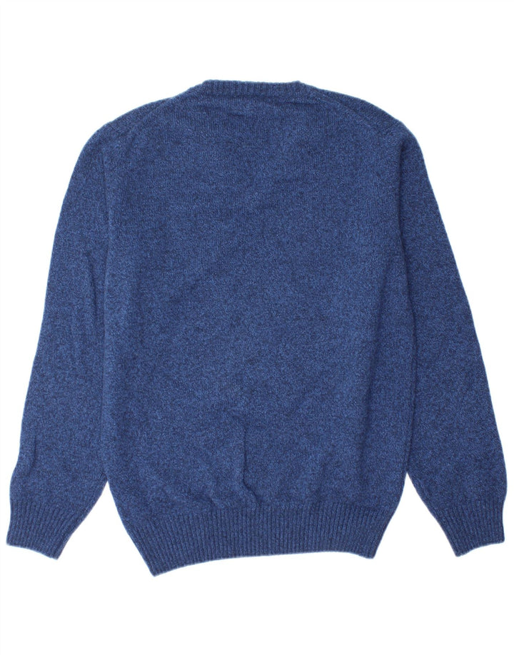 ENRICO COVERI Mens V-Neck Jumper Sweater Medium Blue Flecked