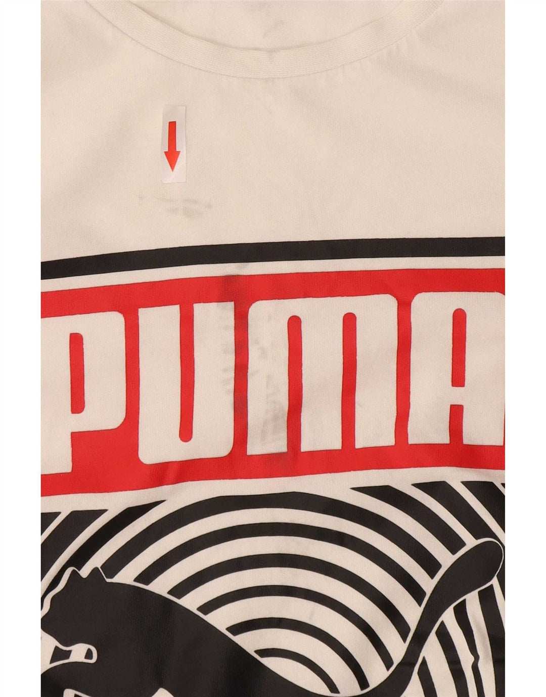 Puma Mens Graphic T-Shirt Top Grande Algodão Branco
