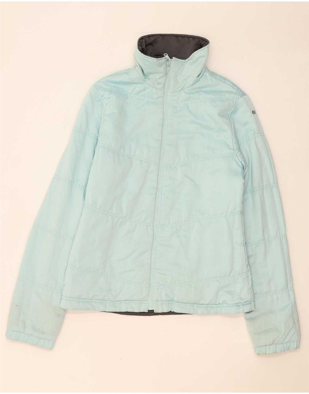 Jaqueta acolchoada reversível feminina Rip Curl UK 12 poliéster cinza médio
