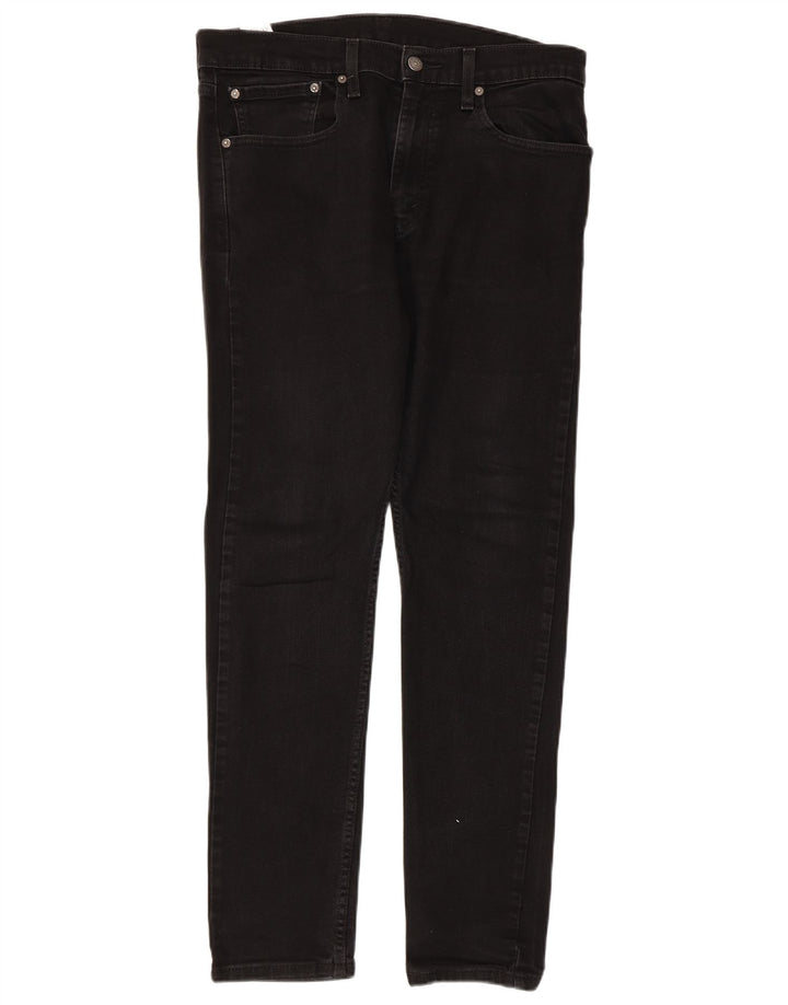 LEVI'S Masculino 512 Slim Tapered Jeans W34 L32 Algodão Preto