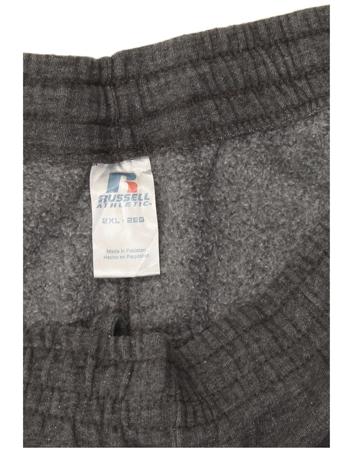 Calça de treino masculina Russell Athletic 2XL algodão manchado cinza