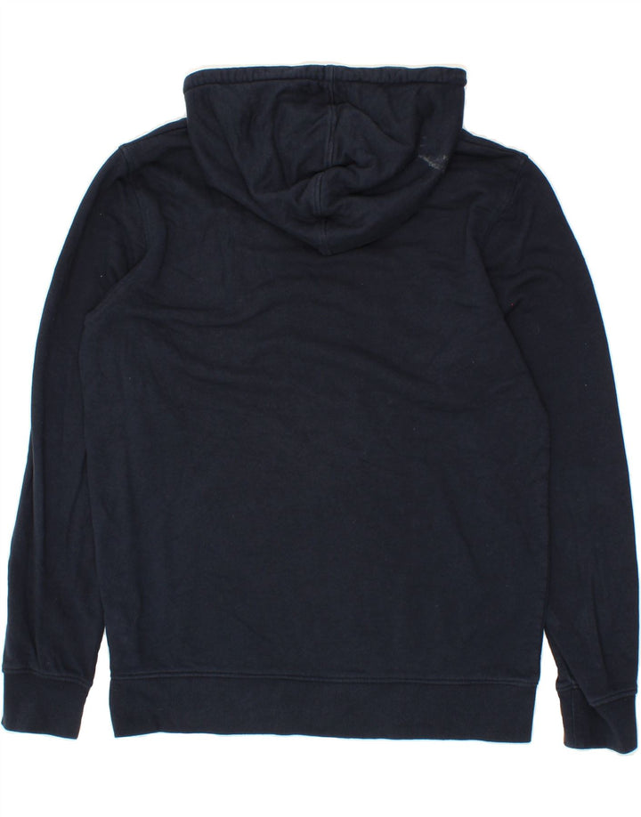 JACK & JONES Mens Graphic Hoodie Jumper Large Navy Blue Cotton Vintage Jack & Jones and Second-Hand Jack & Jones from Messina Hembry 