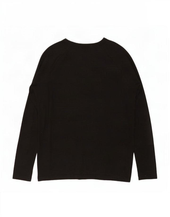 Zara Womens Oversized Top Manga Longa Reino Unido 10 Pequeno Preto