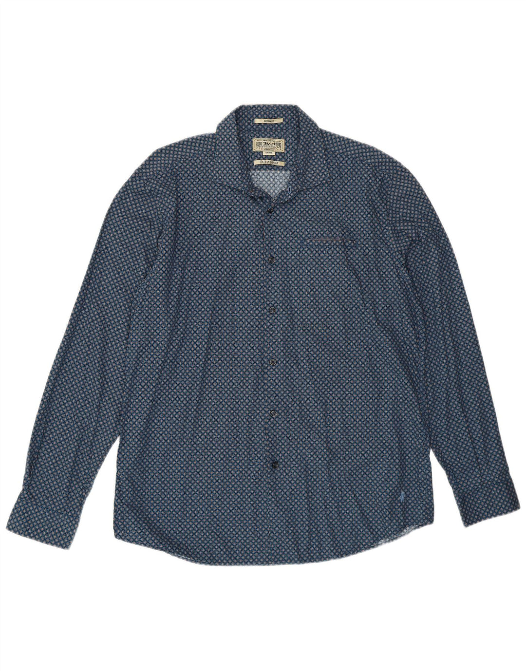 Camisa masculina Marlboro Classics Custom Fit 2XL Azul Marinho Floral Algodão