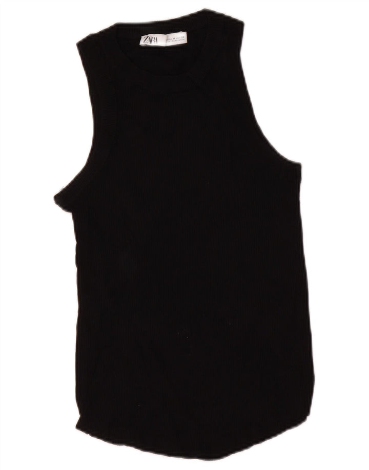 Colete feminino Zara UK 12 médio preto viscose