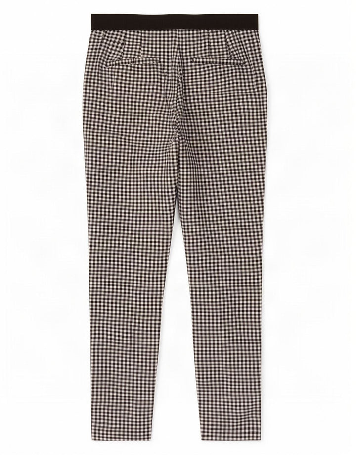 Zara Calça Chino Feminina Slim Pequena W27 L27 Preta Gingham