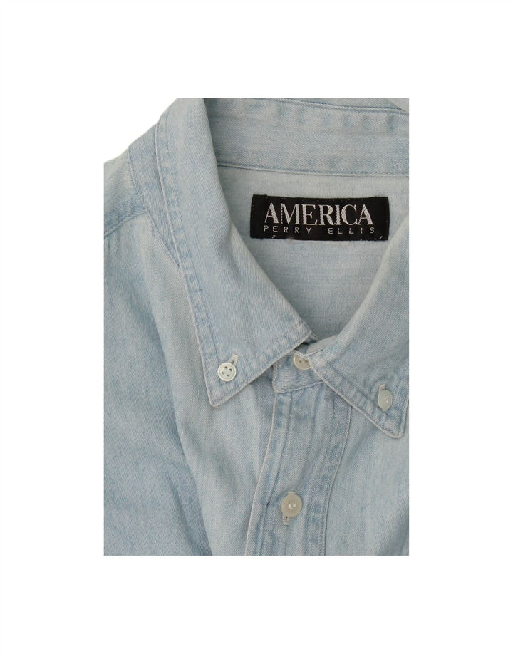 Camisa jeans masculina VINTAGE XL azul