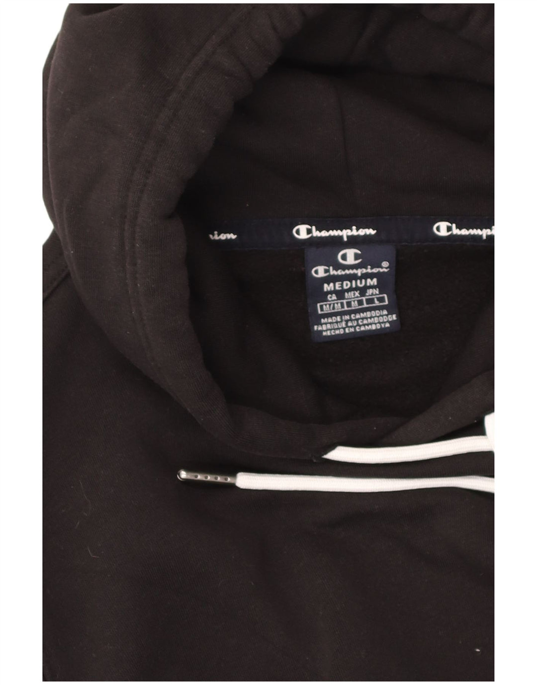 CHAMPION Suéter masculino com capuz médio preto