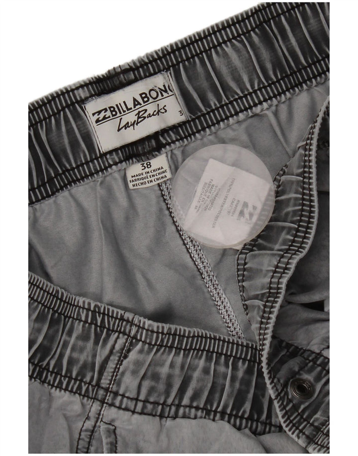 Shorts de natação masculino Billabong XL poliéster listrado cinza