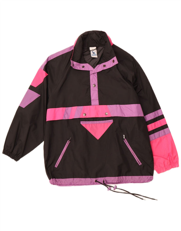 Jaqueta Anorak masculina com capuz RODEO Reino Unido 36 pequeno bloco colorido preto de nylon