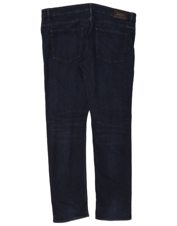 Hugo Boss Mens Slim Jeans W38 L34 Azul Marinho Algodão