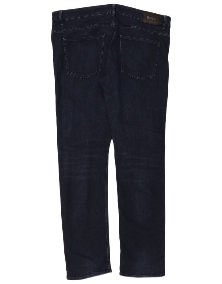Hugo Boss Mens Slim Jeans W38 L34 Azul Marinho Algodão