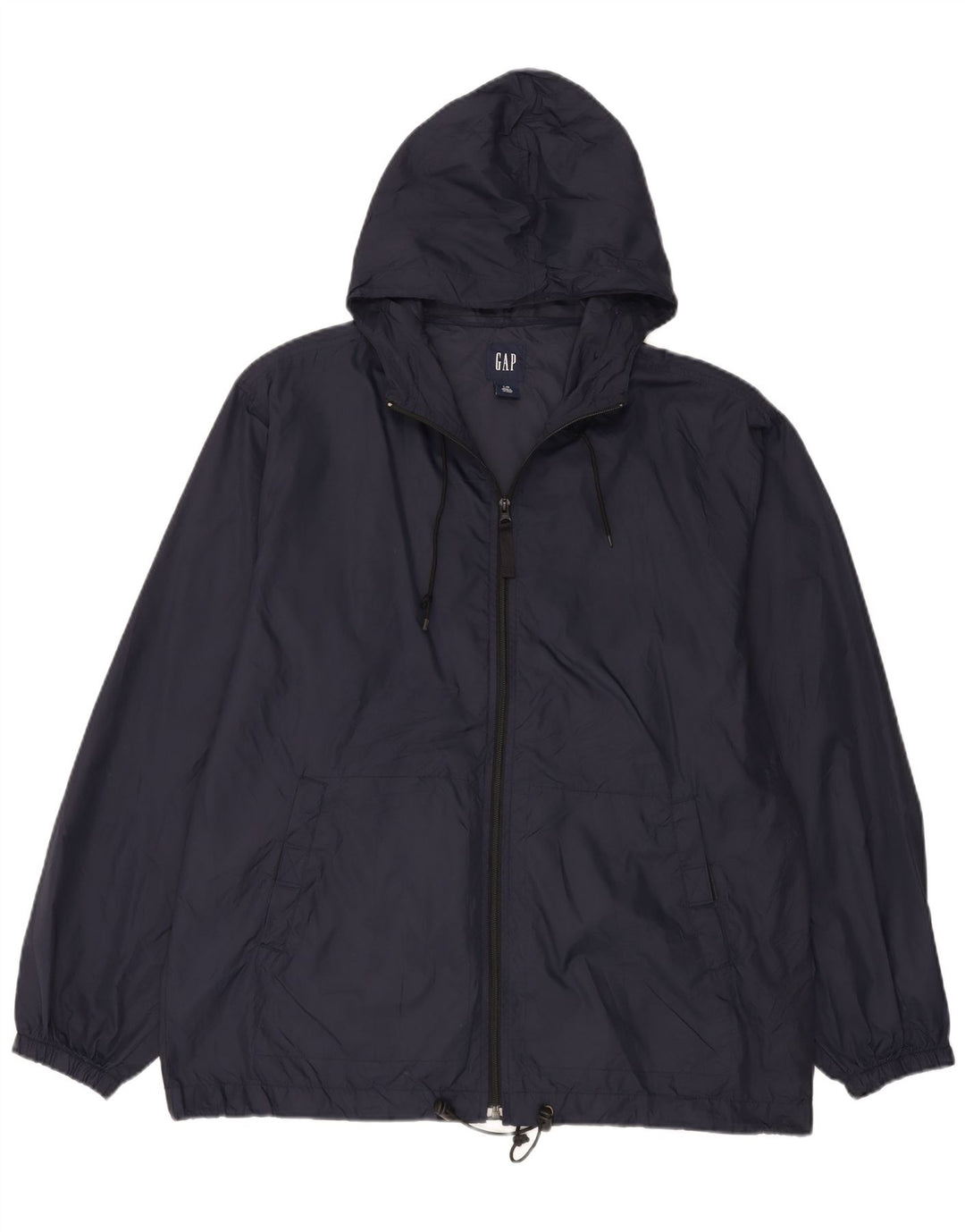 Jaqueta de chuva masculina com capuz Gap UK 40 grande nylon azul marinho
