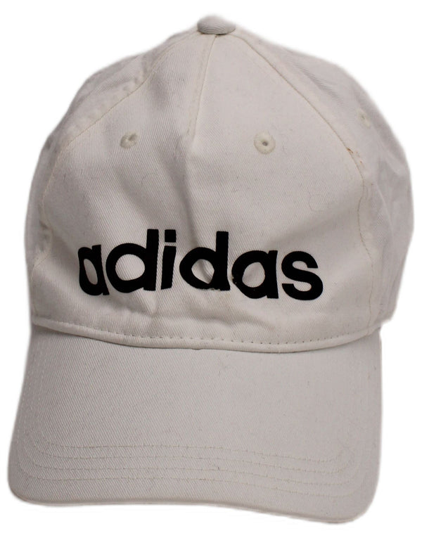 Boné de beisebol gráfico masculino Adidas tamanho único algodão branco