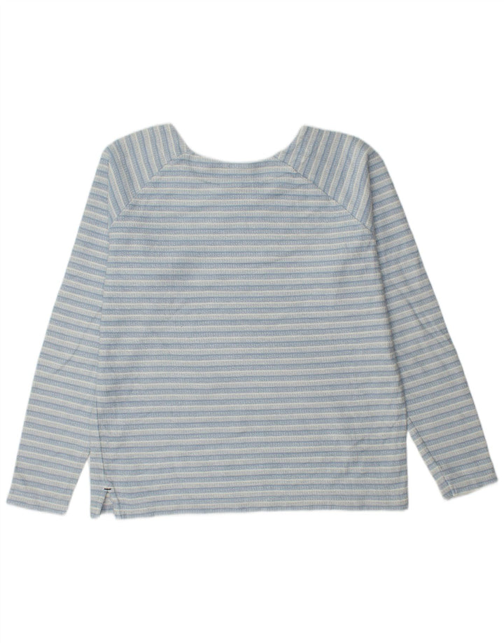 Moletom feminino Weird Fish Jumper Reino Unido 14 grande algodão listrado azul