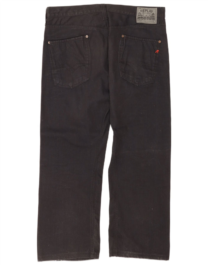 Replay Jeans reto masculino W38 L32 algodão preto