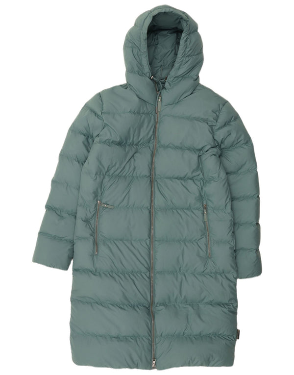 Casaco acolchoado com capuz grande Jack Wolfskin feminino Reino Unido 10/12 verde médio