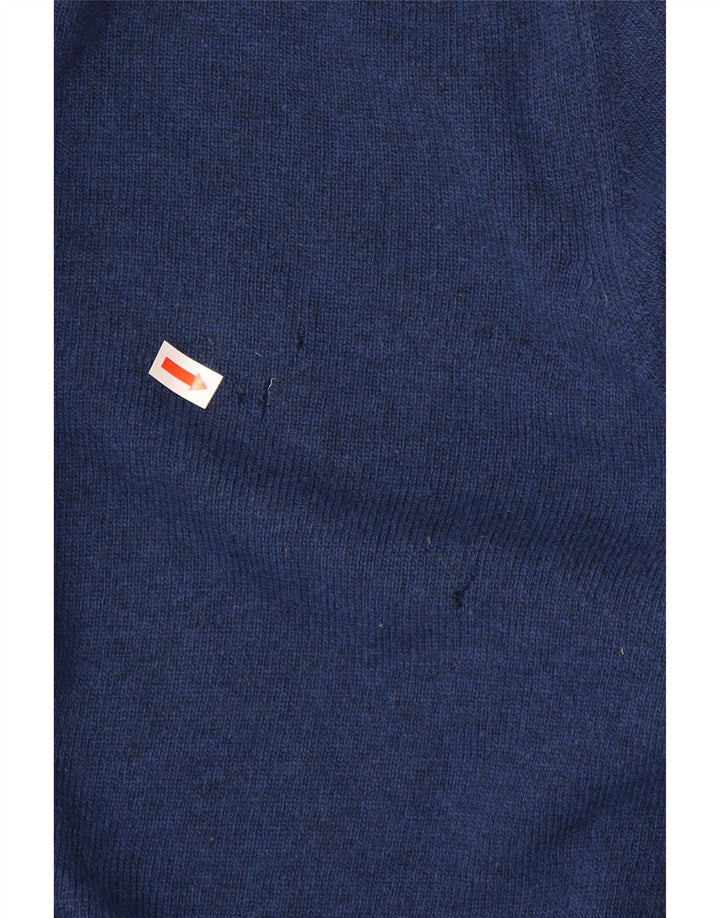Suéter masculino Barbour com gola redonda, lã de cordeiro azul marinho pequena