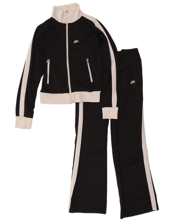 Nike Womens Full Tracksuit UK 8/10 Pequeno Preto Colourblock Poliéster
