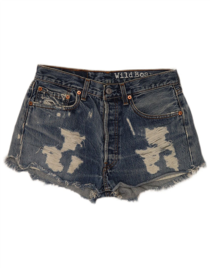 Shorts jeans feminino Levi's 501 desgastado W31 azul médio