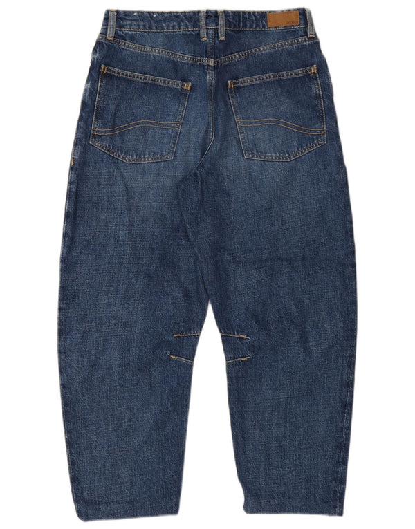 Calça jeans feminina de cintura alta Fat Face W30 L24 algodão azul marinho