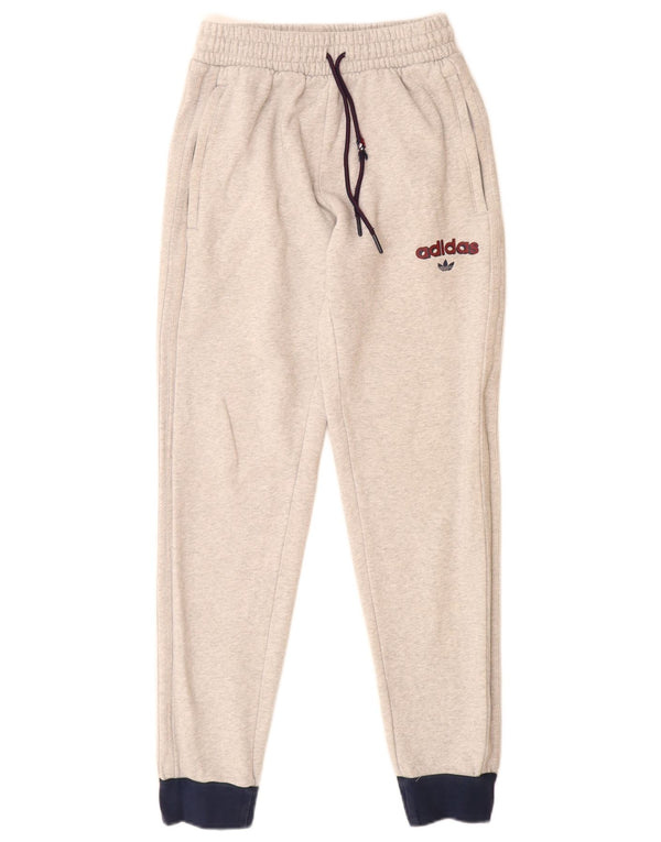 Adidas masculino gráfico calças de treino joggers xs cinza algodão manchado