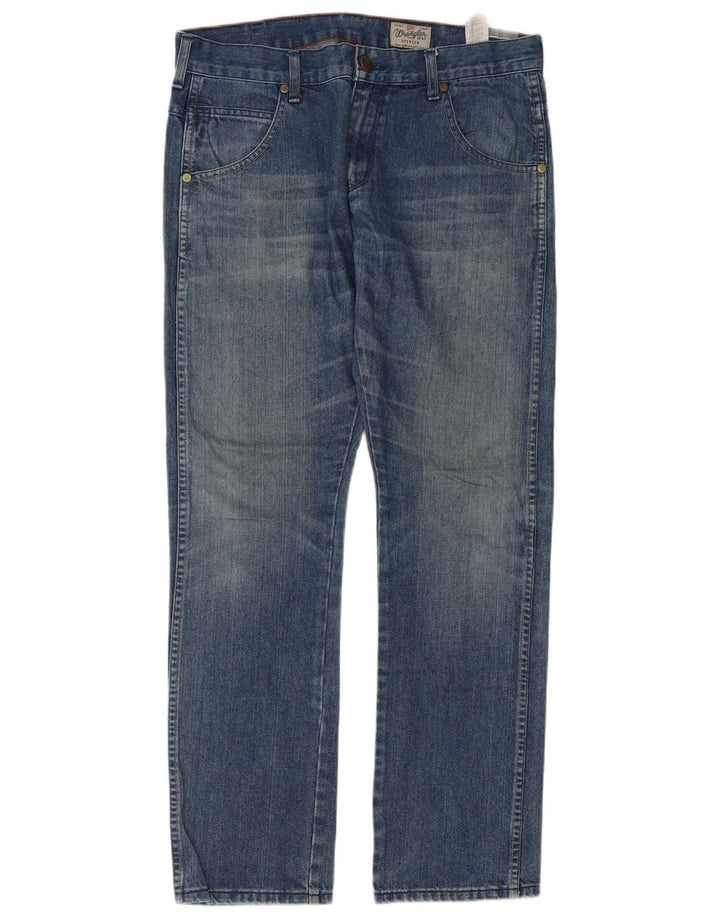 Wrangler Masculino Spencer Straight Jeans W34 L32 Azul Algodão