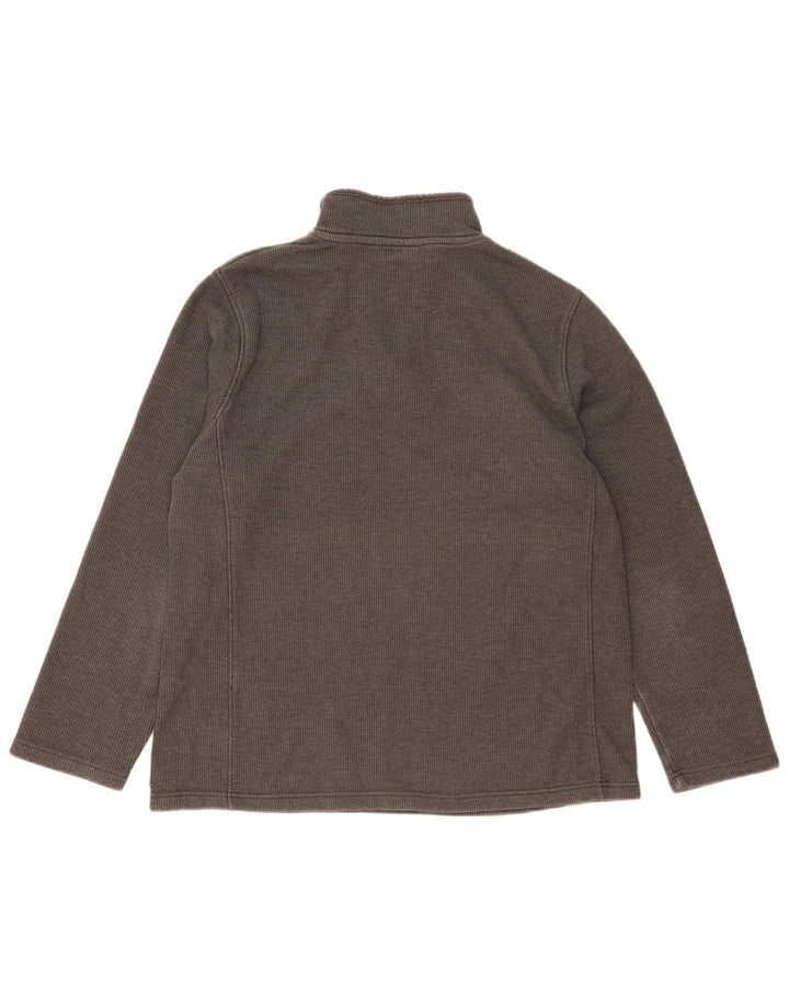 MOUNTAIN WAREHOUSE Suéter masculino com zíper e gola grande de algodão cinza