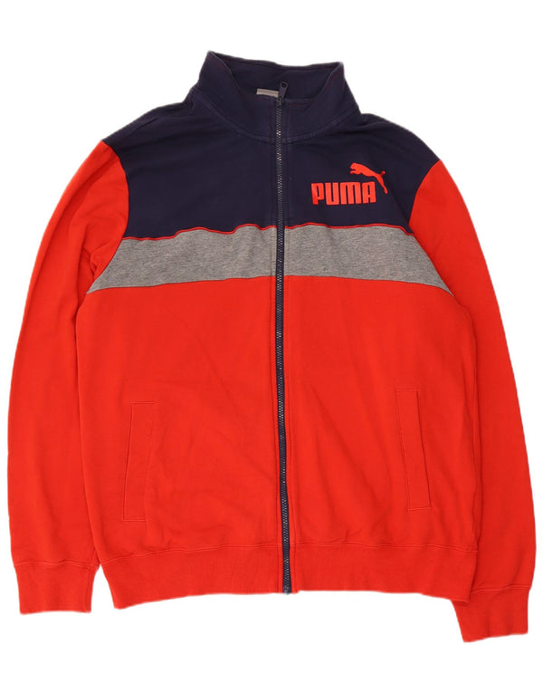 Jaqueta masculina Puma Graphic Tracksuit Top grande algodão colorblock vermelho