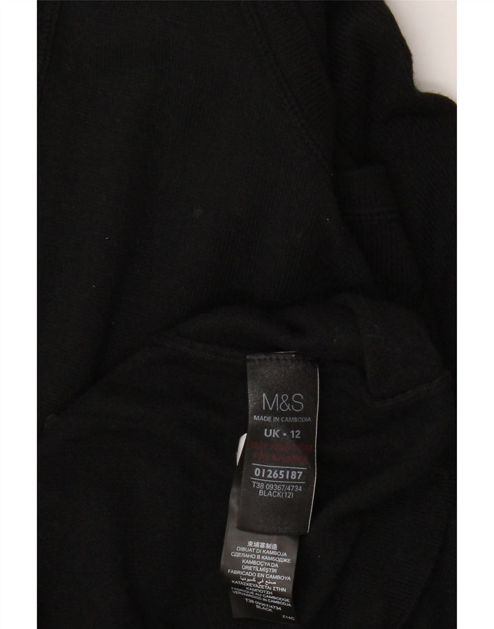 Vestido jumper feminino de manga curta Marks & Spencer Reino Unido 12 médio preto