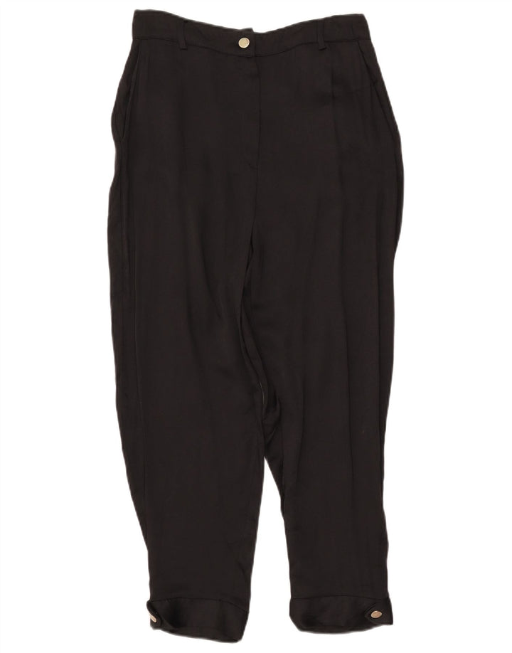 Calça feminina Zara cortada média W28 L25 preta viscose