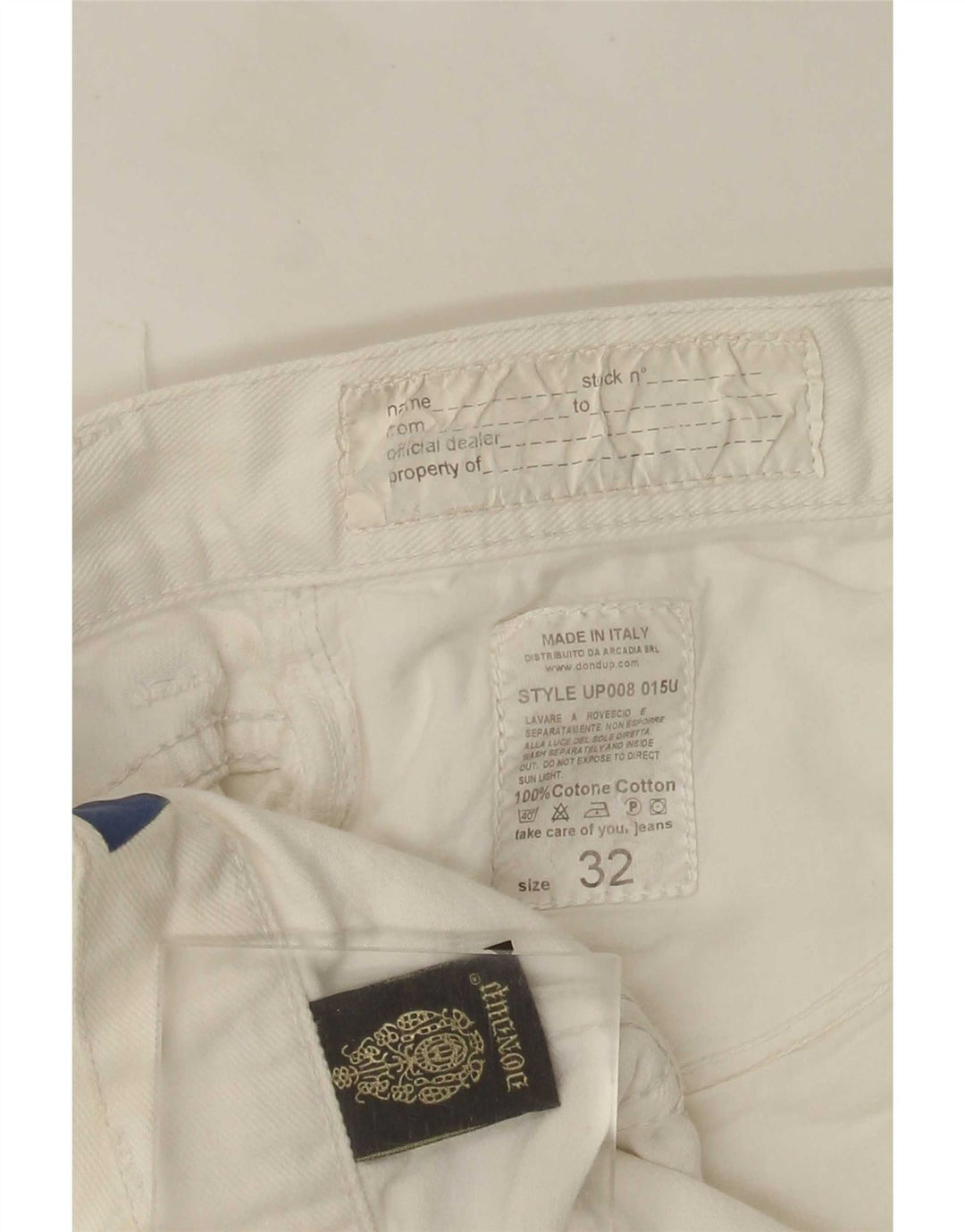 Dondup Jeans retos femininos W32 L29 algodão branco